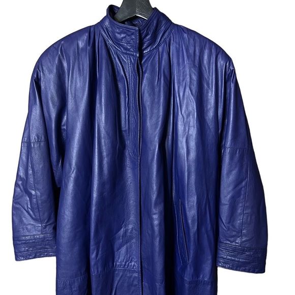 VTG Remy Made In USA Long Leather Coat Small - Picture 2 of 9